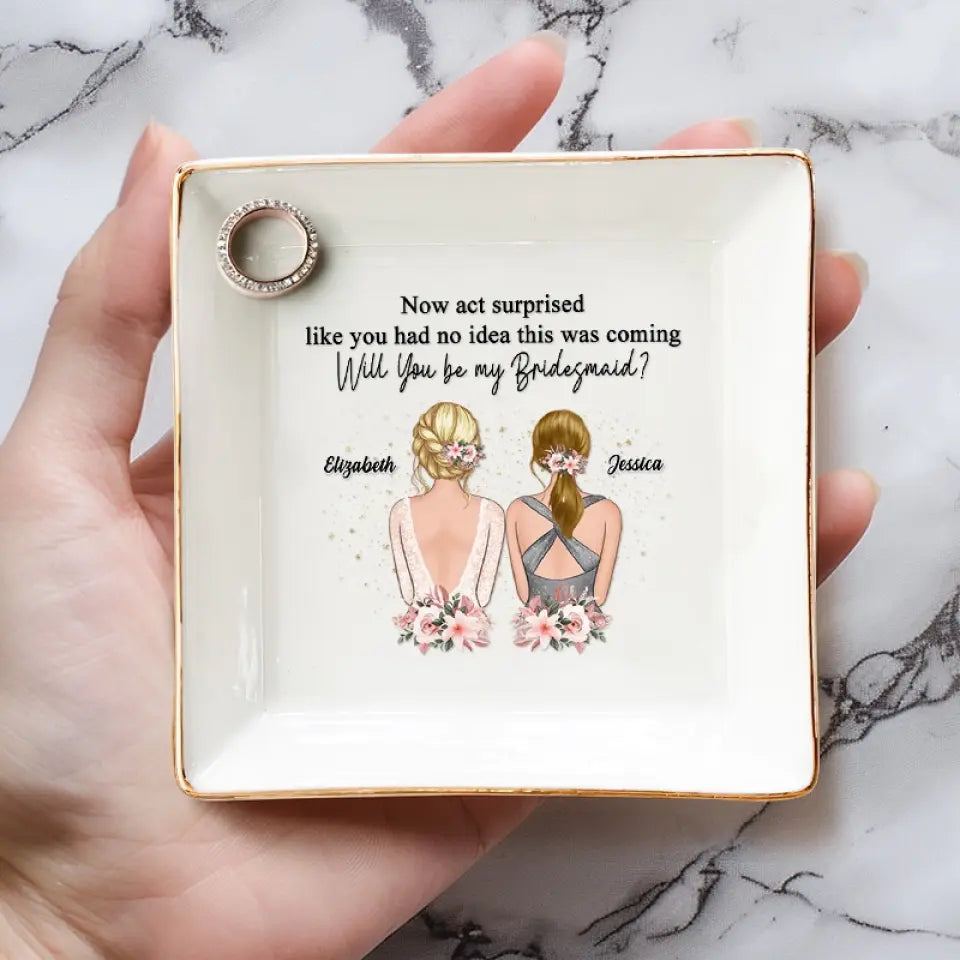 Demoiselle d'honneur d'un jour, meilleure amie pour la vie - Porte-bijoux personnalisé - Cadeau de mariage, cadeau de demoiselle d'honneur pour meilleures amies, meilleures amies, sœurs