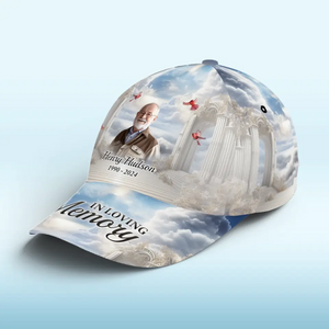 Photo personnalisée en souvenir affectueux - Chapeau personnalisé commémoratif, casquette classique imprimée sur toute la surface - Cadeau de condoléances pour les membres de la famille