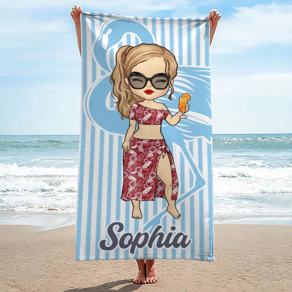 Serviette de plage personnalisée « Les filles veulent juste prendre le soleil » – Cadeau idéal pour les vacances d'été, les anniversaires, les fêtes au bord de la piscine, pour les meilleures amies, les meilleures amies et les sœurs