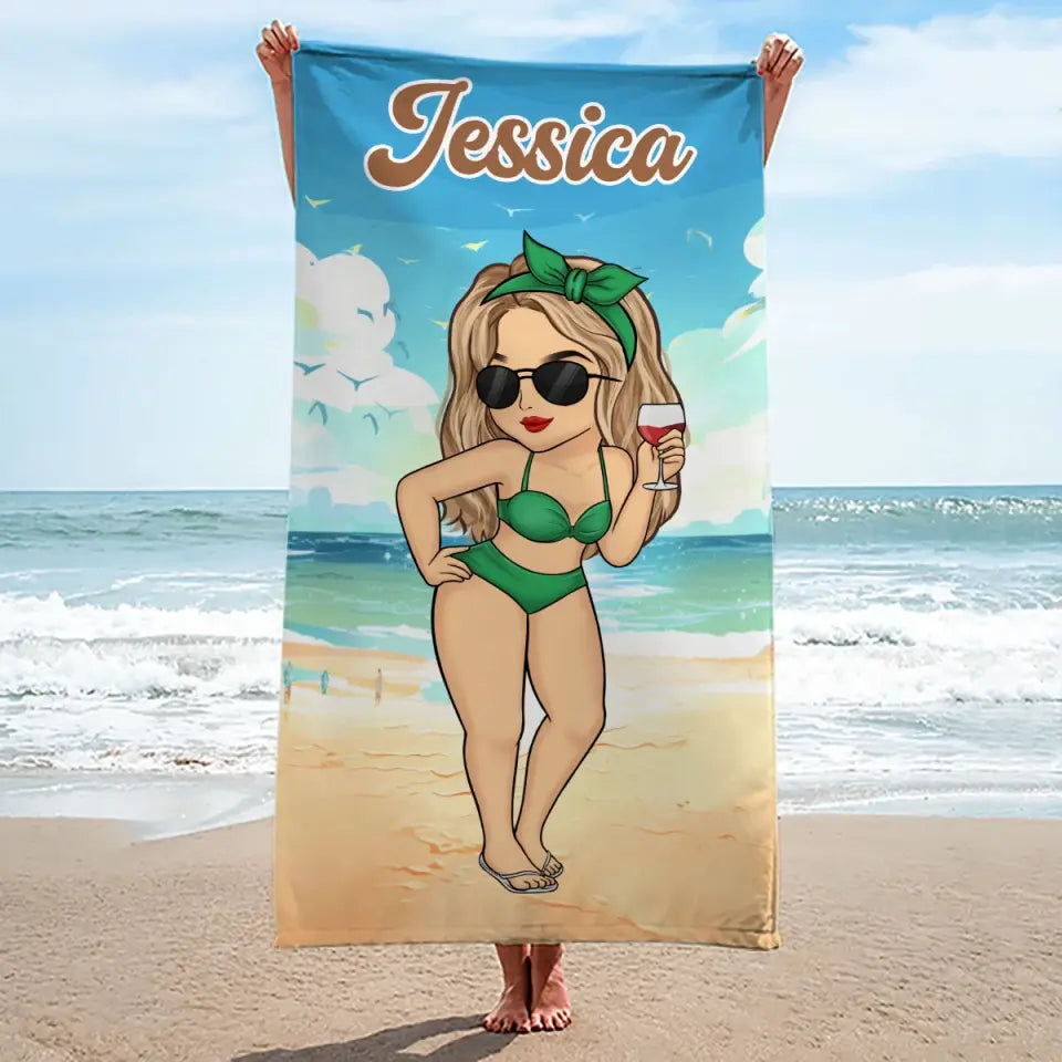 Couchers de soleil et douces sérénades - Serviette de plage personnalisée pour meilleure amie - Cadeau de vacances d'été, cadeau d'anniversaire pour meilleure amie, meilleure amie, sœur