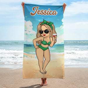 Couchers de soleil et douces sérénades - Serviette de plage personnalisée pour meilleure amie - Cadeau de vacances d'été, cadeau d'anniversaire pour meilleure amie, meilleure amie, sœur