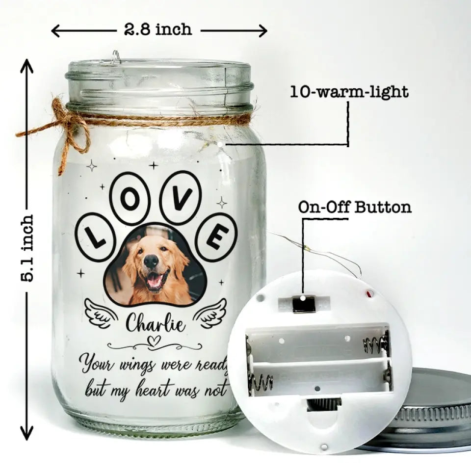 Photo personnalisée « Vous avez transformé nos vies » - Lampe commémorative personnalisée en pot Mason - Cadeau de condoléances pour les propriétaires et les amoureux des animaux