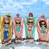 La vie est meilleure à la plage - Serviette de plage personnalisée pour meilleure amie - Cadeau de vacances d'été, cadeau d'anniversaire à la piscine pour meilleures amies, meilleures amies, sœurs