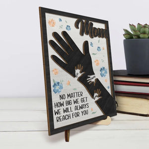 Votre amour unit notre famille - Plaque en bois personnalisée à 2 couches avec support - Cadeau pour maman, grand-mère