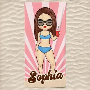 La vie est meilleure à la plage - Serviette de plage personnalisée pour meilleure amie - Cadeau de vacances d'été, cadeau d'anniversaire à la piscine pour meilleures amies, meilleures amies, sœurs