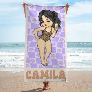 Un été sans amis, c'est comme un livre sans mots - Serviette de plage personnalisée Bestie - Cadeau de vacances d'été, cadeau de fête d'anniversaire à la piscine pour meilleures amies, meilleures amies, sœurs