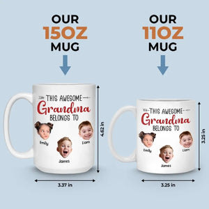 Photo personnalisée « Nous vous appartenons, vous nous appartenez » - Tasse personnalisée familiale - Cadeau pour maman, grand-mère