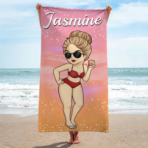 L'amitié crée des souvenirs éternels - Serviette de plage personnalisée Bestie - Cadeau de vacances d'été, cadeau d'anniversaire pour les meilleures amies, les meilleures amies et les sœurs