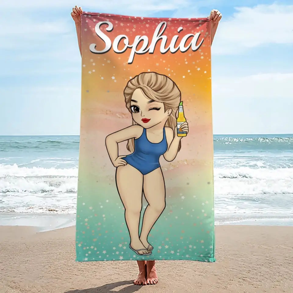 L'amitié crée des souvenirs éternels - Serviette de plage personnalisée Bestie - Cadeau de vacances d'été, cadeau d'anniversaire pour les meilleures amies, les meilleures amies et les sœurs