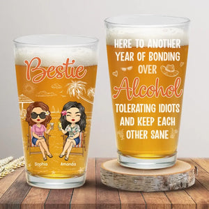 À la santé de vos amis et de vos bonnes bières ! Verre à bière personnalisé pour vos meilleures amies, vos meilleures amies, vos sœurs et vos collègues.