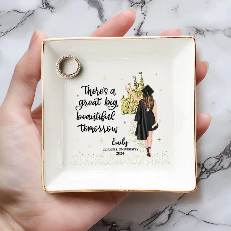 Soyez fier de ce moment, vous l'avez mérité - Plat à bijoux personnalisé pour la famille - Cadeau de remise de diplôme pour les membres de la famille, les frères et sœurs