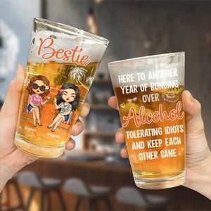 À la santé de vos amis et de vos bonnes bières ! Verre à bière personnalisé pour vos meilleures amies, vos meilleures amies, vos sœurs et vos collègues.