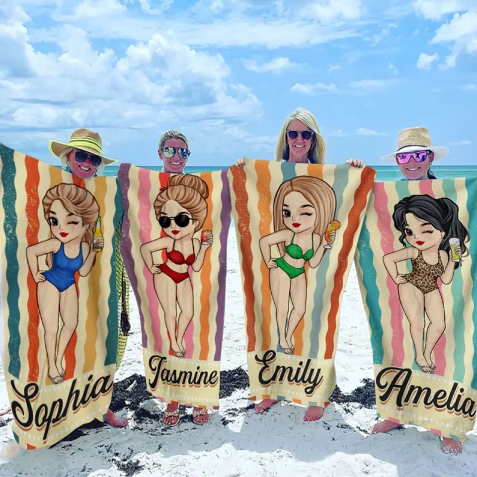 Profitez pleinement de l'été - Serviette de plage personnalisée pour meilleure amie - Cadeau de vacances d'été, cadeau d'anniversaire pour une fête à la piscine, pour les meilleures amies, les meilleures amies et les sœurs