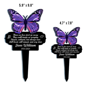 Ceux que nous aimons ne partent pas - Piquet de jardin en acrylique personnalisé de style vitrail - Cadeau de condoléances pour les membres de la famille