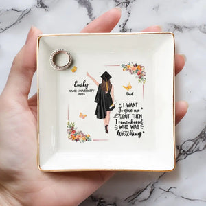 Félicitations pour votre diplôme, nous sommes si fiers - Plat à bijoux personnalisé pour la famille - Cadeau de remise de diplôme pour les membres de la famille, les frères et sœurs