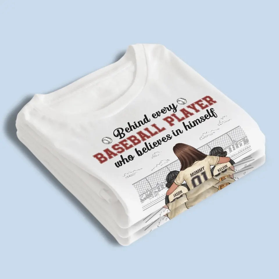 Maman de baseball - T-shirt, sweat à capuche et sweat-shirt unisexe personnalisé pour la famille - Cadeau pour maman, passionnée de sport, joueuse