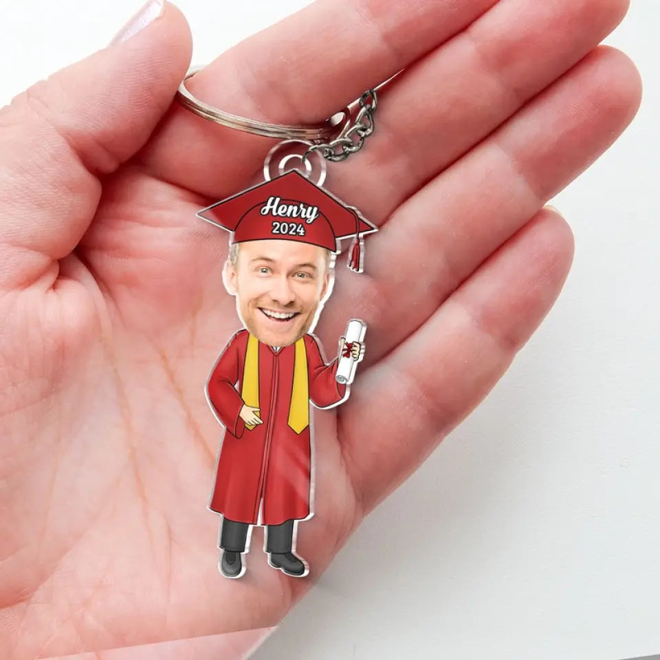 Porte-clés personnalisé en acrylique avec photo « Vous pensiez pouvoir le faire, alors vous l'avez fait » - Cadeau de fin d'études pour les membres de la famille, les frères et sœurs