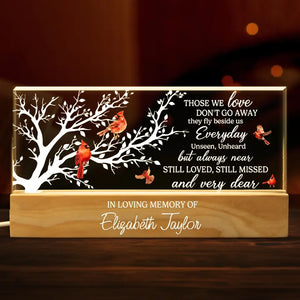 Votre lumière ne s'éteindra jamais - Veilleuse LED 3D en acrylique personnalisée - Cadeau de condoléances pour les membres de la famille