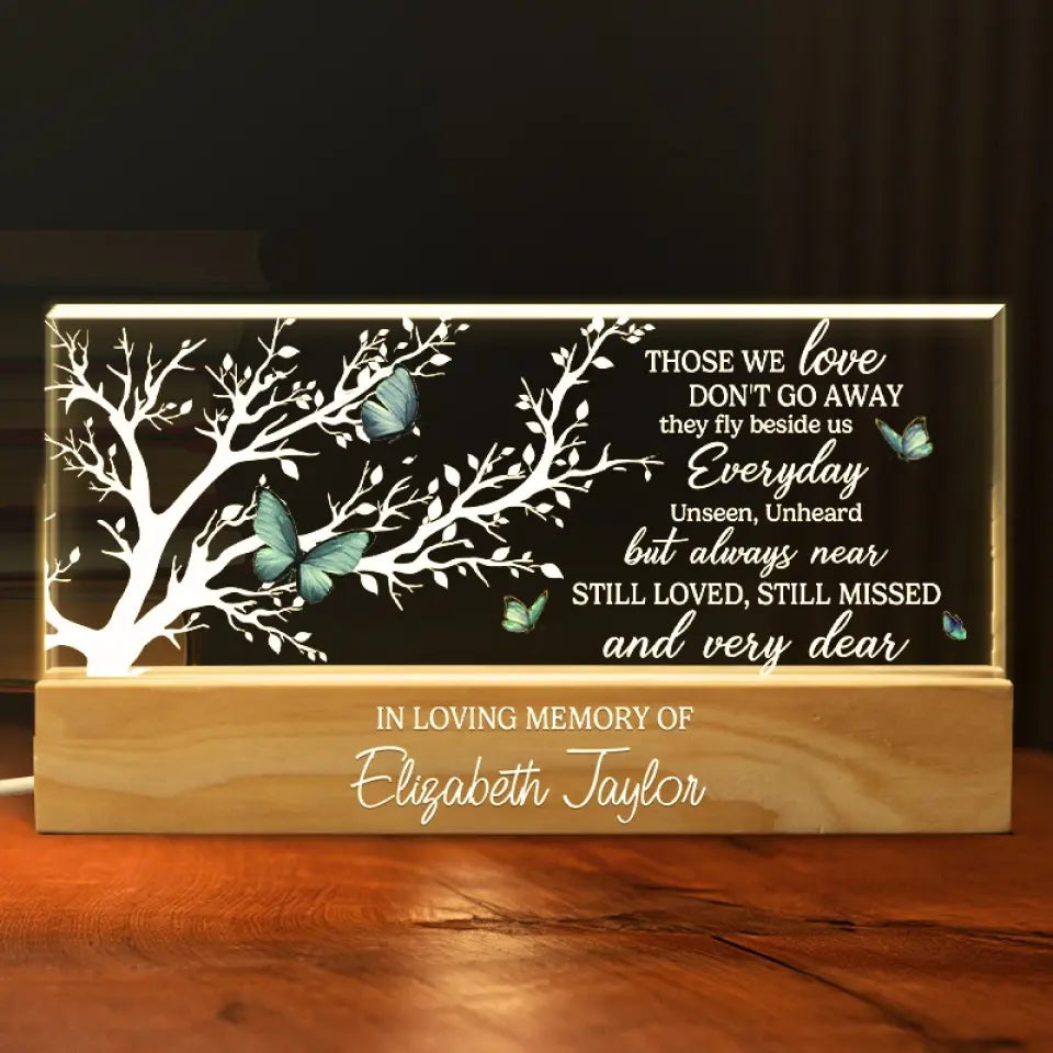 Votre lumière ne s'éteindra jamais - Veilleuse LED 3D en acrylique personnalisée - Cadeau de condoléances pour les membres de la famille