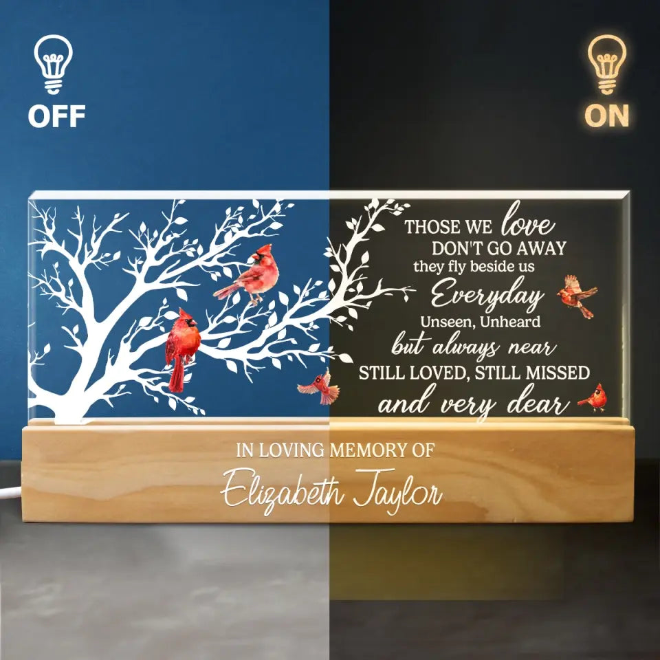 Votre lumière ne s'éteindra jamais - Veilleuse LED 3D en acrylique personnalisée - Cadeau de condoléances pour les membres de la famille