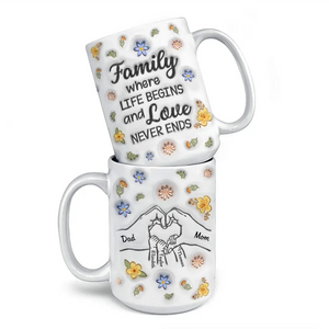 Ensemble, nous formons une famille - Mug personnalisé avec effet gonflé 3D - Cadeau pour les membres de la famille