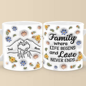 Ensemble, nous formons une famille - Mug personnalisé avec effet gonflé 3D - Cadeau pour les membres de la famille