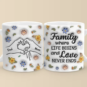 Ensemble, nous formons une famille - Mug personnalisé avec effet gonflé 3D - Cadeau pour les membres de la famille