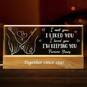 La meilleure chose à laquelle on puisse s'accrocher dans la vie, c'est l'un l'autre - Veilleuse LED 3D personnalisée en acrylique pour couple - Cadeau pour mari et femme, anniversaire