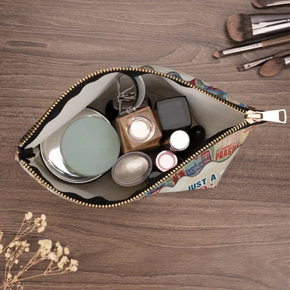 Prêt pour la prochaine aventure - Trousse de maquillage personnalisée - Cadeau de vacances, cadeau pour les amateurs de voyages d'aventure
