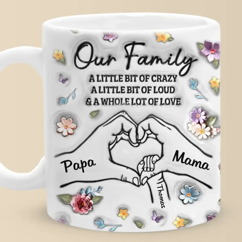 La famille signifie que personne n'est laissé pour compte ou oublié - Mug personnalisé imprimé effet gonflant 3D - Cadeau pour les membres de la famille
