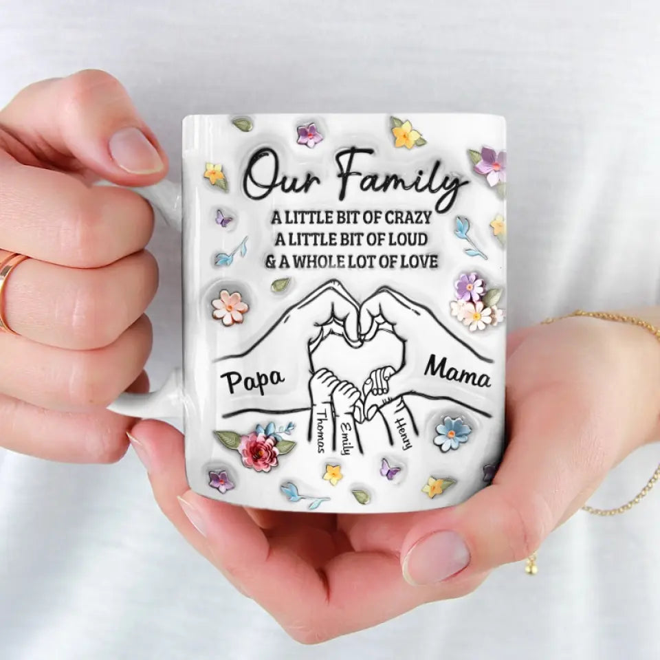 La famille signifie que personne n'est laissé pour compte ou oublié - Mug personnalisé imprimé effet gonflant 3D - Cadeau pour les membres de la famille