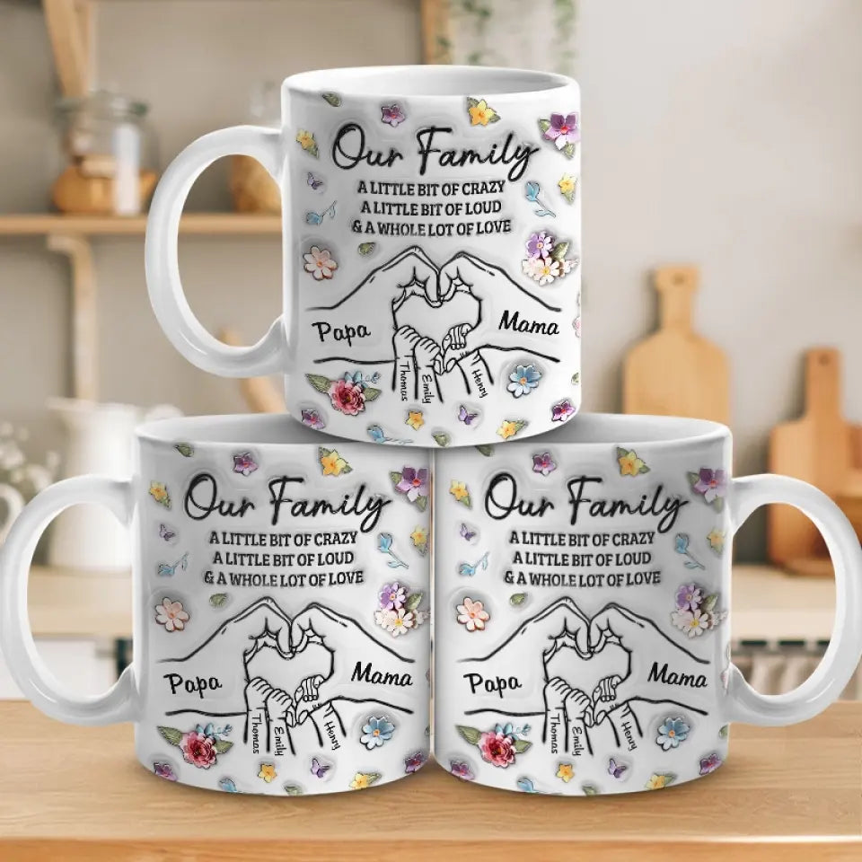 La famille signifie que personne n'est laissé pour compte ou oublié - Mug personnalisé imprimé effet gonflant 3D - Cadeau pour les membres de la famille