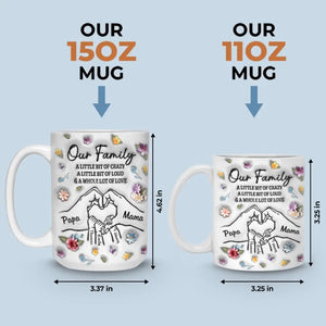 La famille signifie que personne n'est laissé pour compte ou oublié - Mug personnalisé imprimé effet gonflant 3D - Cadeau pour les membres de la famille