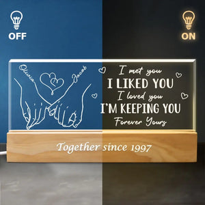 La meilleure chose à laquelle on puisse s'accrocher dans la vie, c'est l'un l'autre - Veilleuse LED 3D personnalisée en acrylique pour couple - Cadeau pour mari et femme, anniversaire