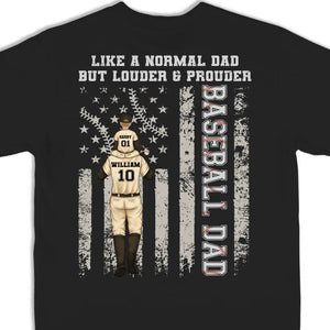 Comme un papa normal, mais plus fort ! T-shirt unisexe personnalisé avec imprimé au dos, sweat-shirt à capuche, cadeau pour papa, amateur de sport et joueur de sport.