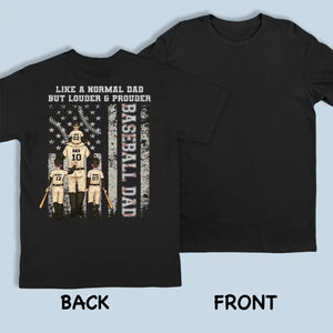 Comme un papa normal, mais plus fort ! T-shirt unisexe personnalisé avec imprimé au dos, sweat-shirt à capuche, cadeau pour papa, amateur de sport et joueur de sport.