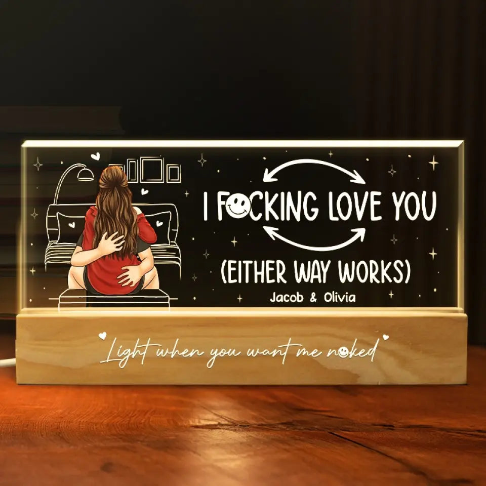 Deux têtes, un cœur – Couple personnalisé lettres acryliques veilleuse LED 3D – Cadeau pour mari et femme, anniversaire