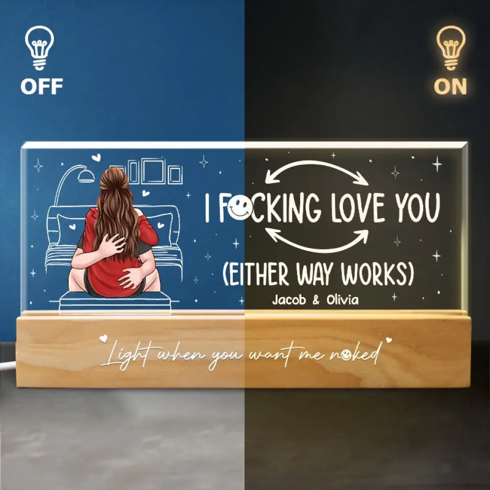 Deux têtes, un cœur – Couple personnalisé lettres acryliques veilleuse LED 3D – Cadeau pour mari et femme, anniversaire