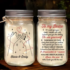 La vie est meilleure avec de vrais amis - Lampe Mason Jar personnalisée Bestie - Cadeau pour les meilleures amies, BFF, sœurs