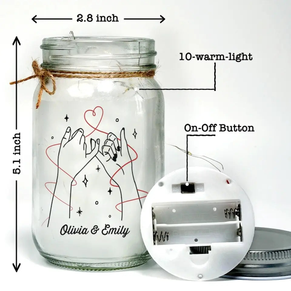 La vie est meilleure avec de vrais amis - Lampe Mason Jar personnalisée Bestie - Cadeau pour les meilleures amies, BFF, sœurs