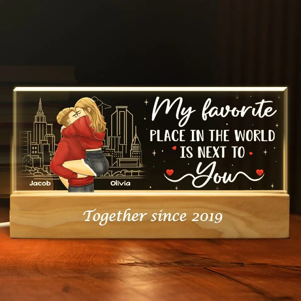 Les meilleures choses de la vie sont meilleures avec vous - Veilleuse LED 3D personnalisée en acrylique avec lettres - Cadeau pour mari et femme, anniversaire