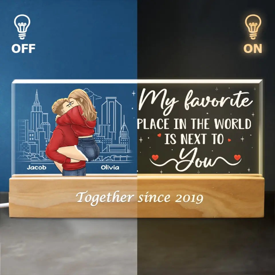Les meilleures choses de la vie sont meilleures avec vous - Veilleuse LED 3D personnalisée en acrylique avec lettres - Cadeau pour mari et femme, anniversaire