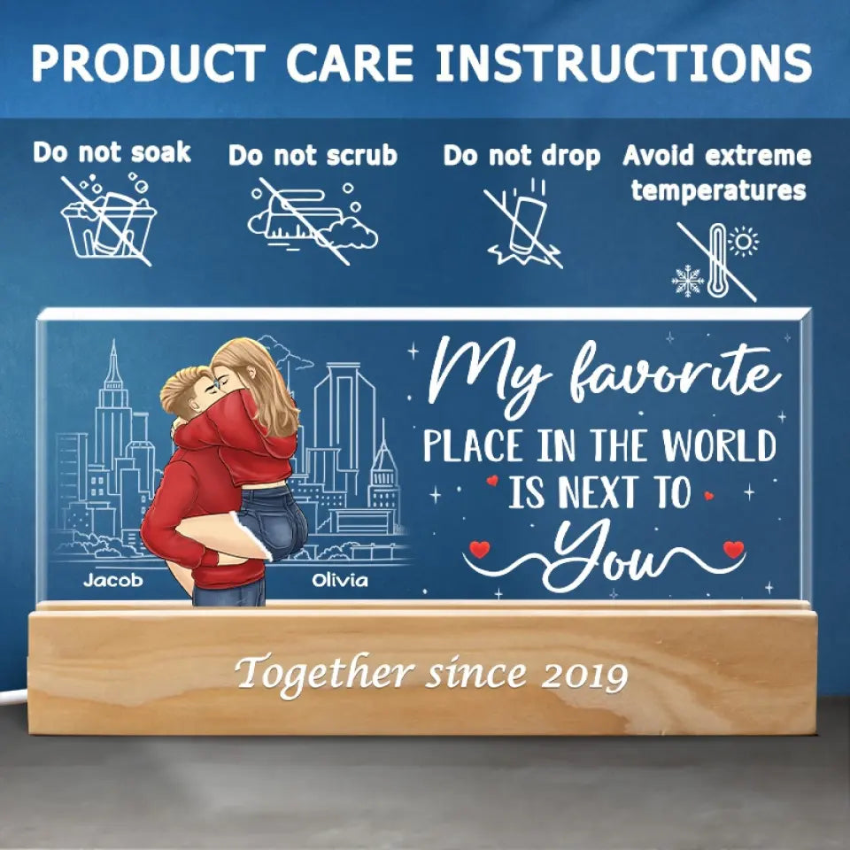 Les meilleures choses de la vie sont meilleures avec vous - Veilleuse LED 3D personnalisée en acrylique avec lettres - Cadeau pour mari et femme, anniversaire