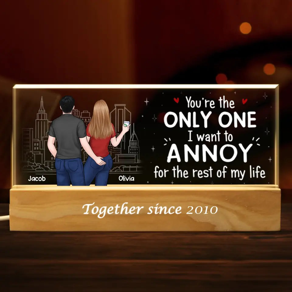 L'amour est tout ce dont vous avez besoin - Veilleuse LED 3D personnalisée en acrylique avec lettres - Cadeau pour mari et femme, anniversaire