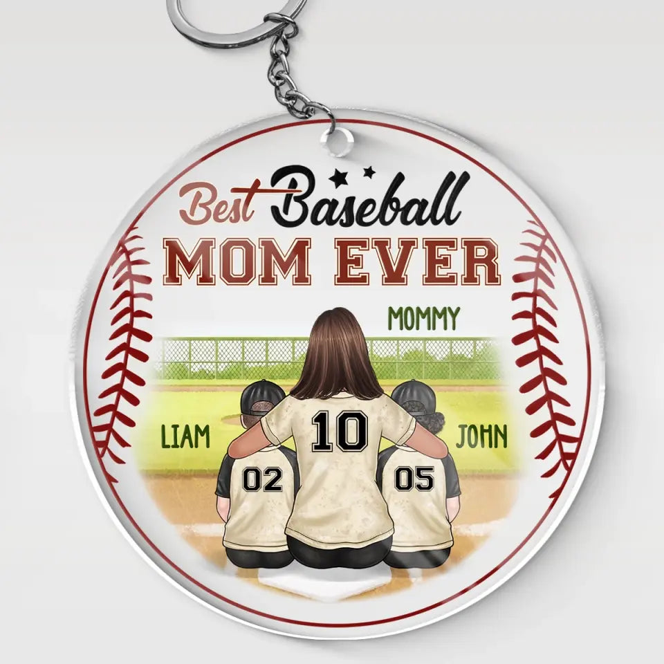 Porte-clés personnalisé en acrylique pour la famille - Équipe de maman - Cadeau pour les membres de la famille, les amateurs de sport et les sportifs