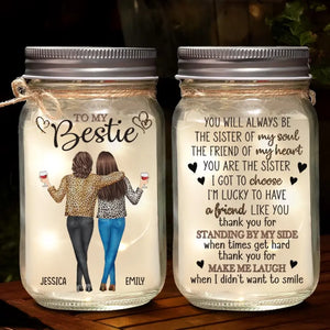 Tu es à mes côtés dans les bons comme dans les mauvais moments - Lampe personnalisée en pot Mason - Cadeau pour les meilleures amies, les meilleures amies et les sœurs
