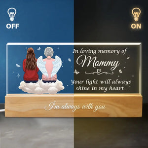 Tu as peut-être disparu de ma vue, mais tu n'as jamais disparu de mon cœur - Lettres acryliques personnalisées commémoratives 3D LED veilleuse - Cadeau de condoléances pour les membres de la famille