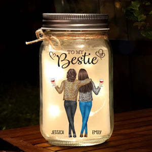 Tu es à mes côtés dans les bons comme dans les mauvais moments - Lampe personnalisée en pot Mason - Cadeau pour les meilleures amies, les meilleures amies et les sœurs
