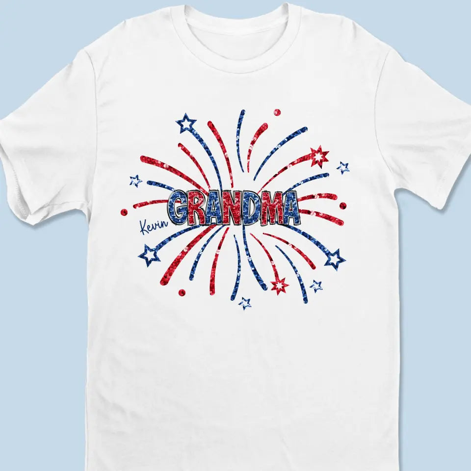 Briller comme des feux d'artifice - T-shirt unisexe personnalisé pour la famille, sweat à capuche, sweat-shirt - 4 juillet, cadeau pour maman, grand-mère