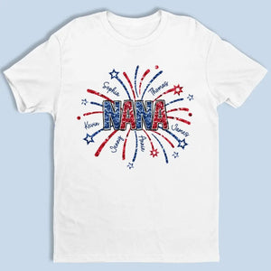 Briller comme des feux d'artifice - T-shirt unisexe personnalisé pour la famille, sweat à capuche, sweat-shirt - 4 juillet, cadeau pour maman, grand-mère